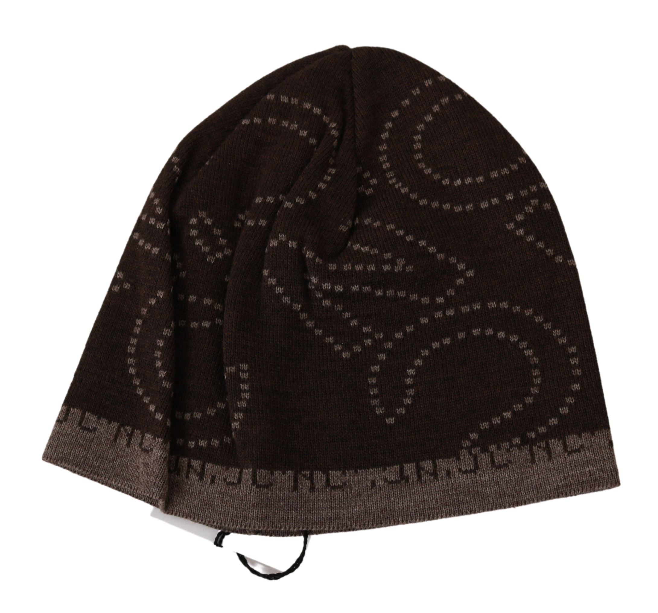 Bonnet de marque Costume National en laine mélangée marron