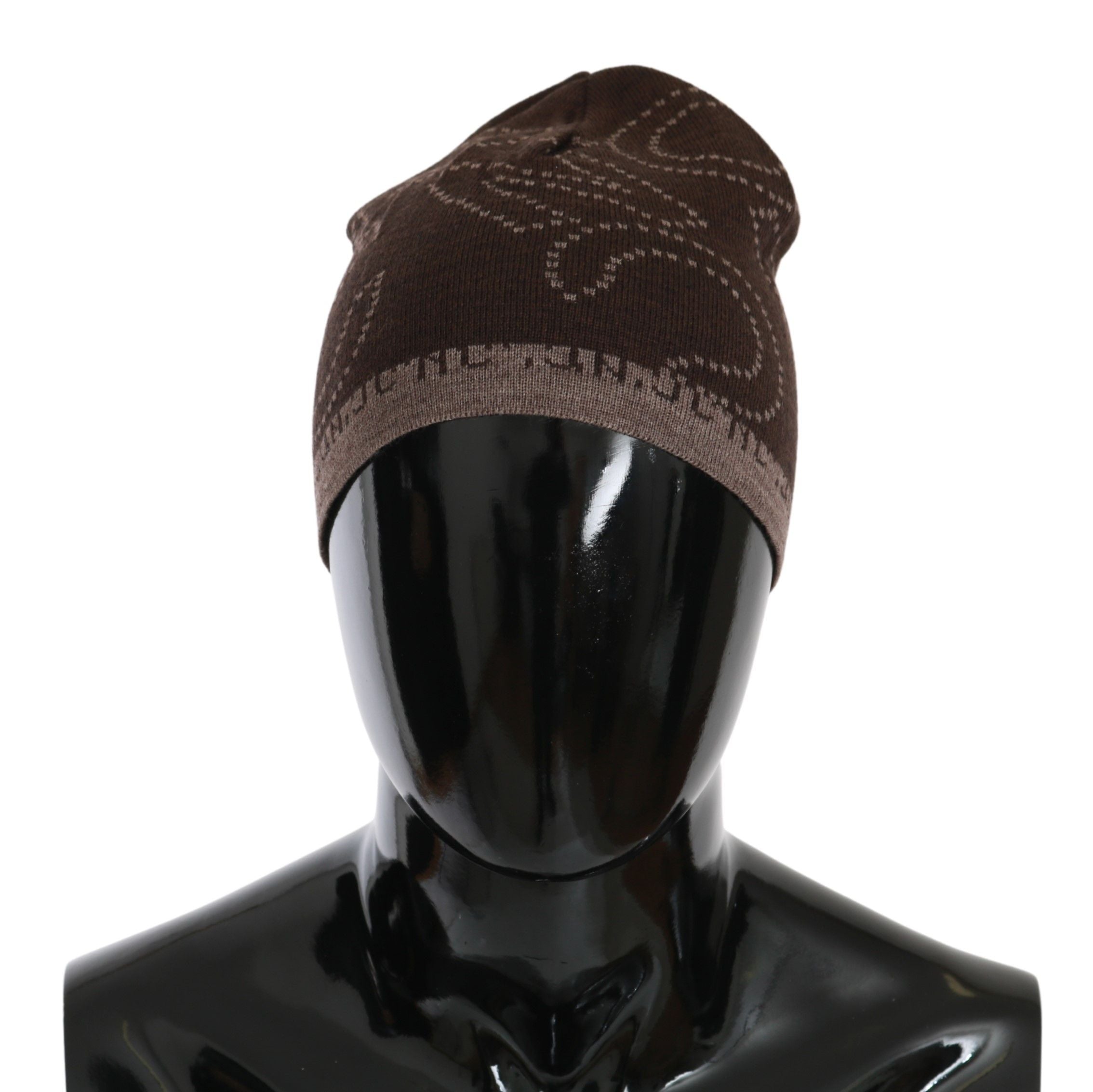 Bonnet de marque Costume National en laine mélangée marron