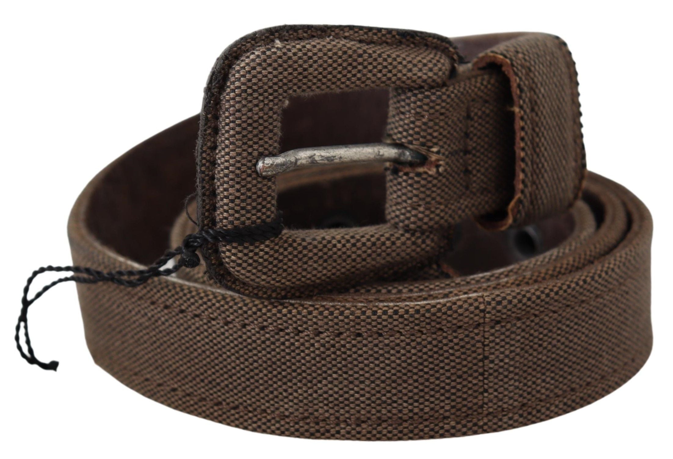 Ceinture à boucle en cuir marron avec logo Costume National