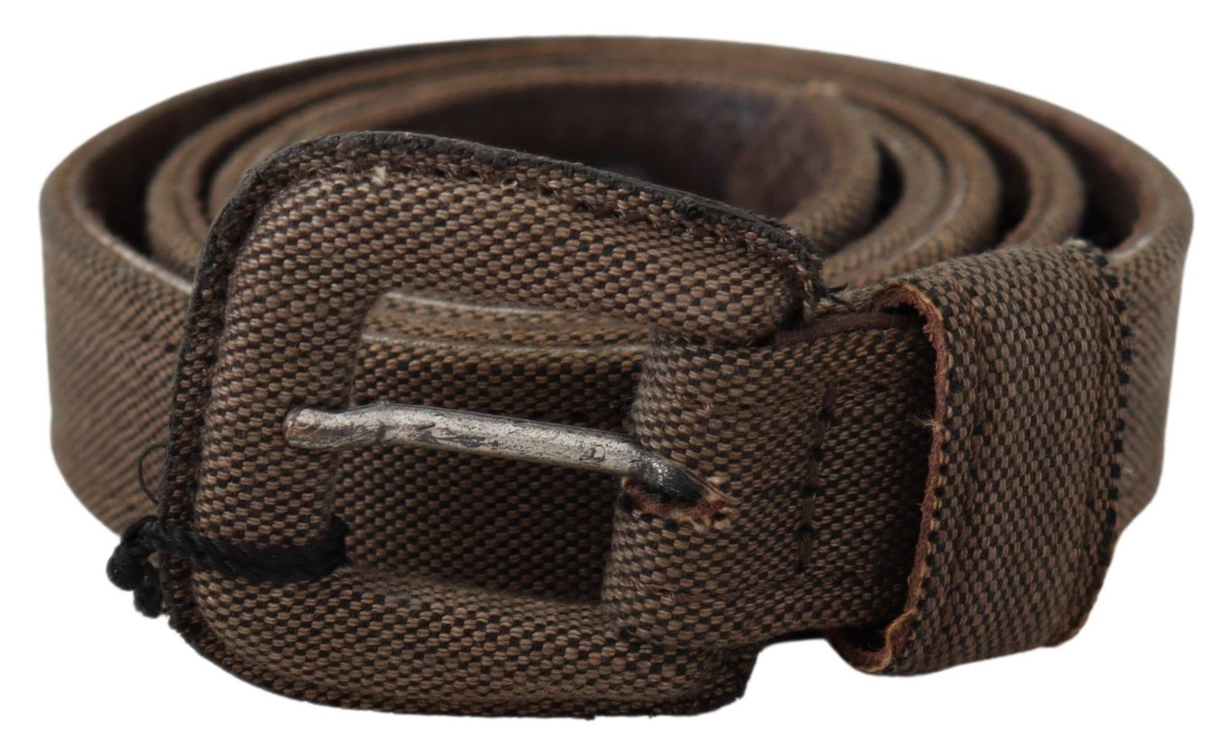 Ceinture à boucle en cuir marron avec logo Costume National
