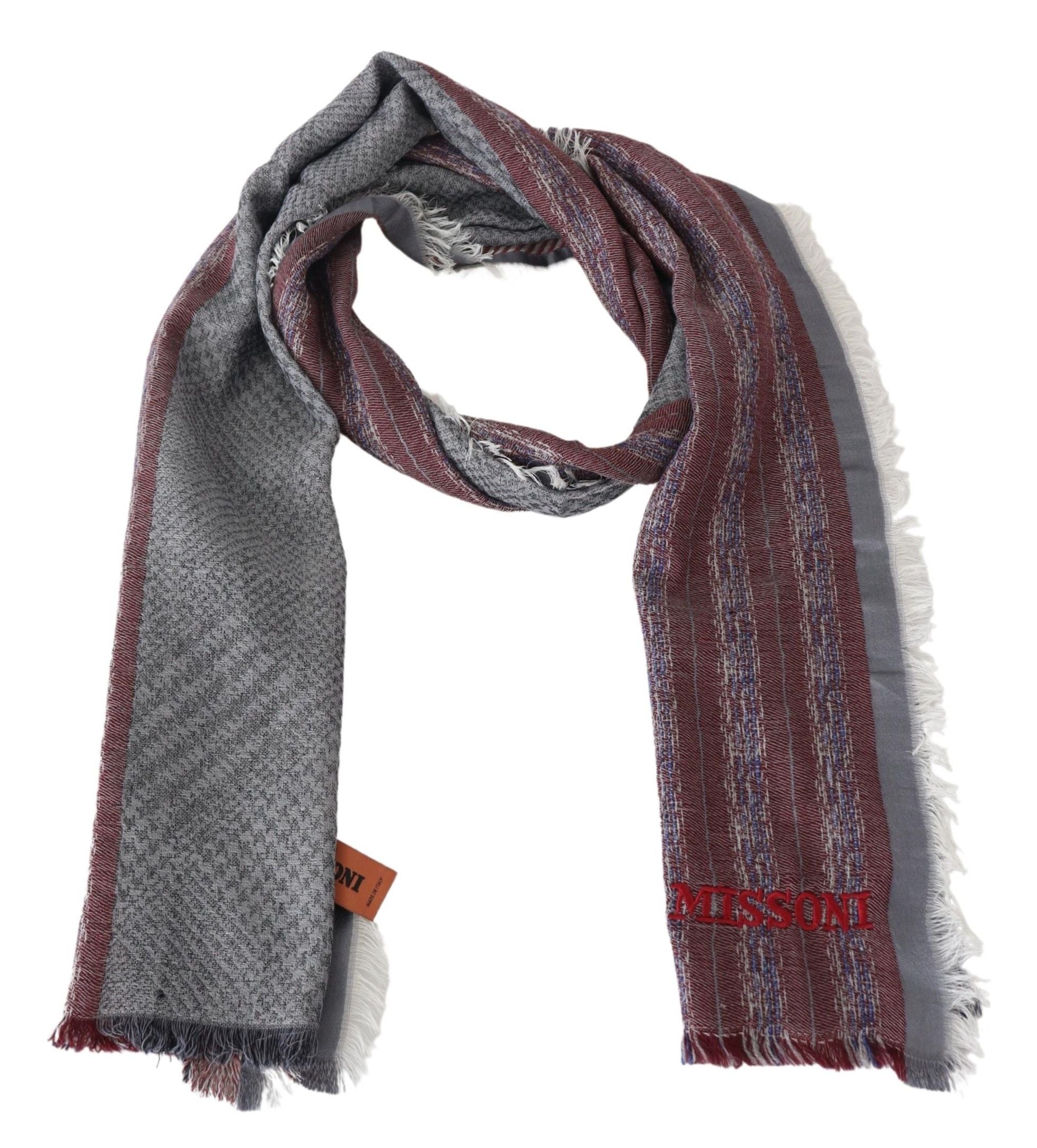 Écharpe châle unisexe à rayures multicolores en laine Missoni