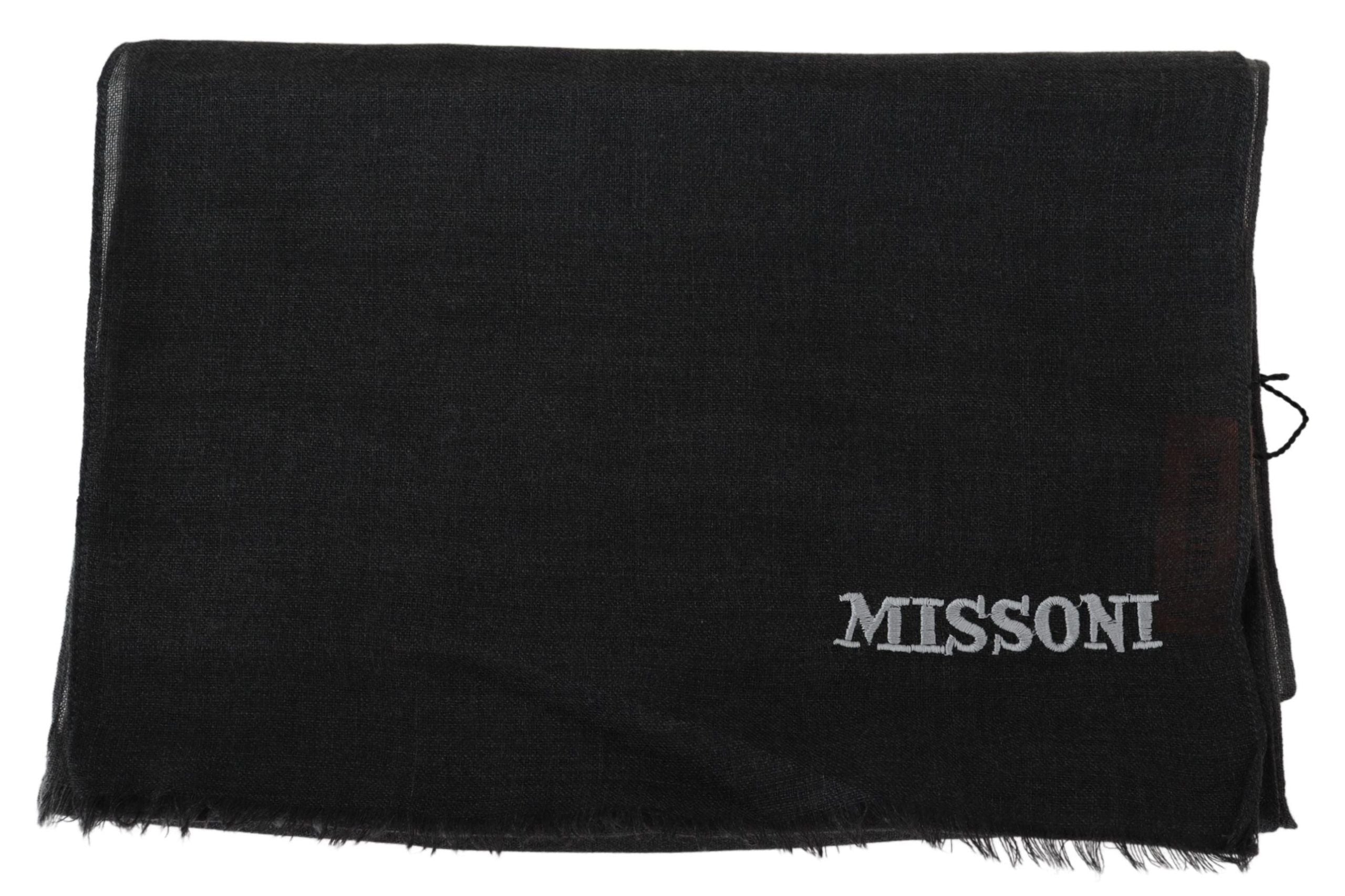 Écharpe unisexe noire Missoni 100 % laine