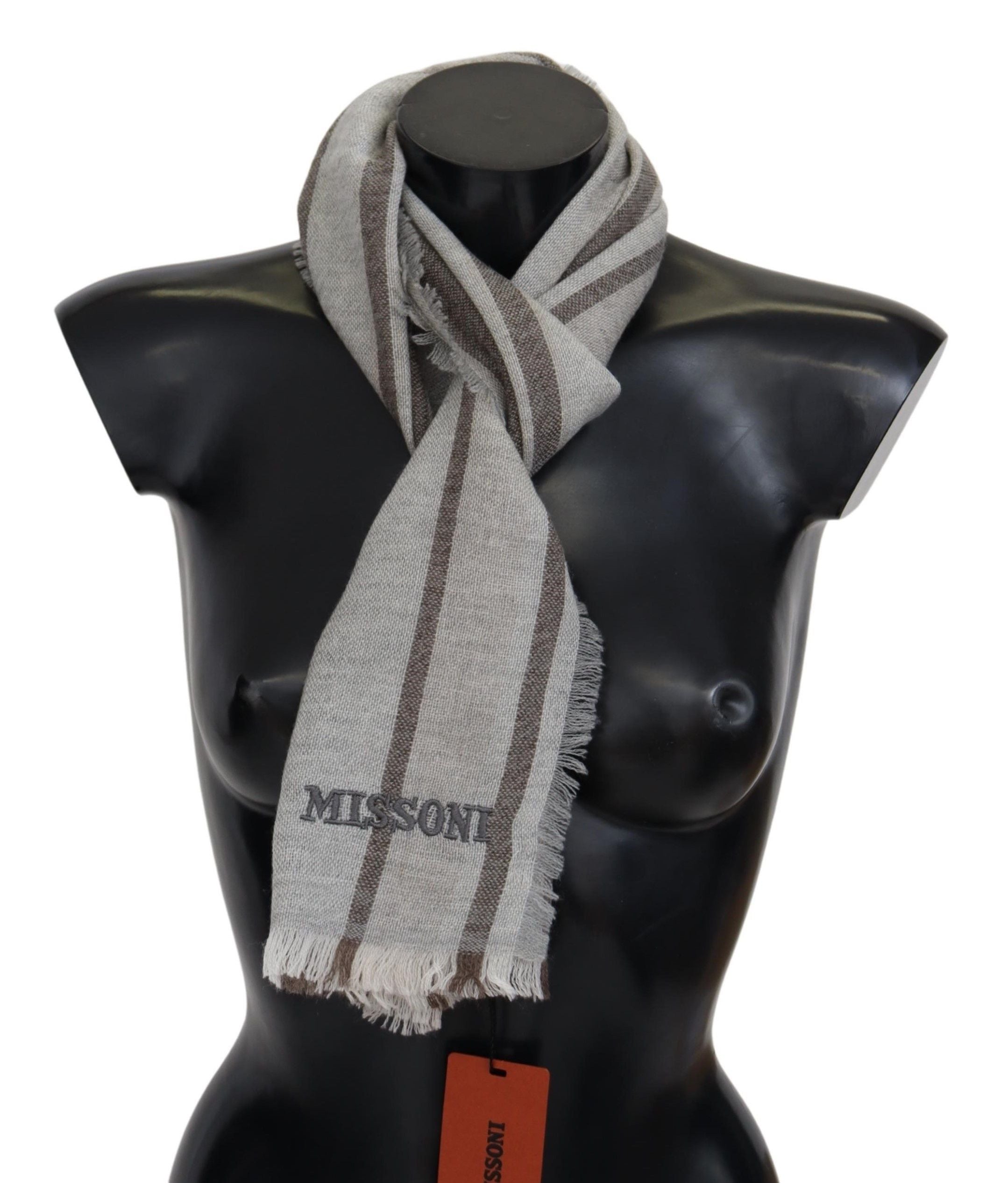 Écharpe unisexe en laine à rayures multicolores Missoni