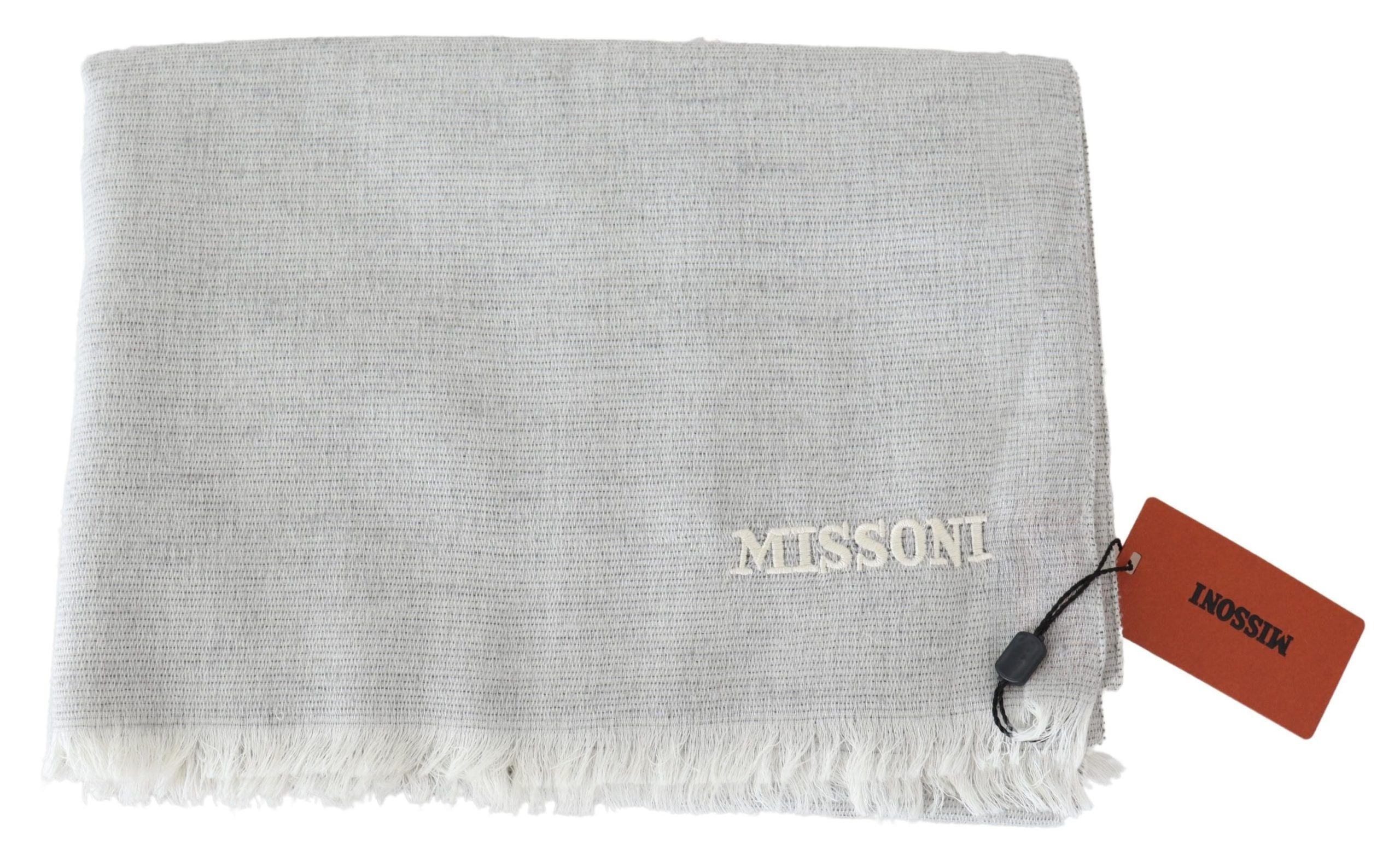 Écharpe unisexe en tricot de laine grise Missoni