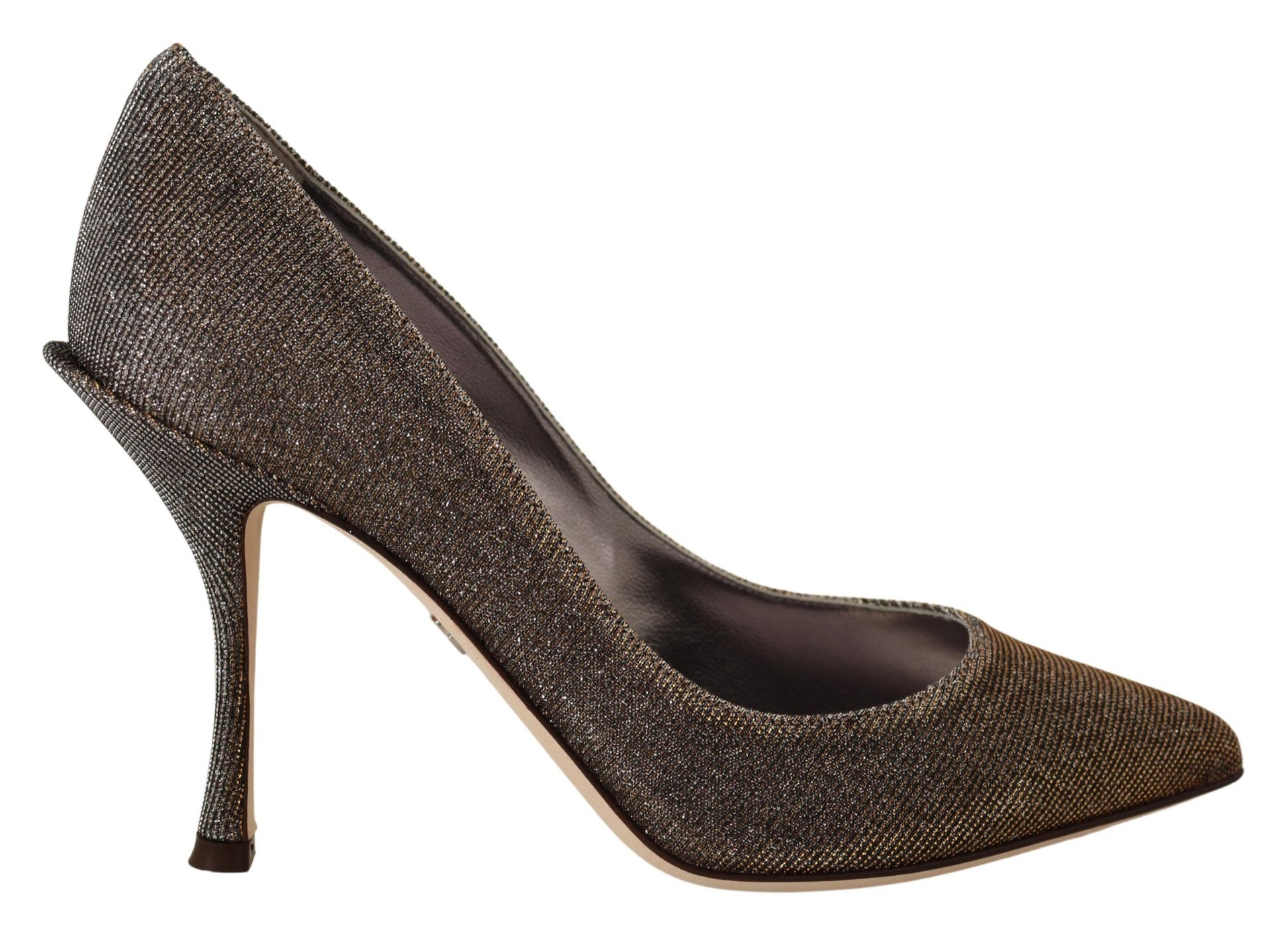 Escarpins à talons en tissu doré et argenté Dolce & Gabbana