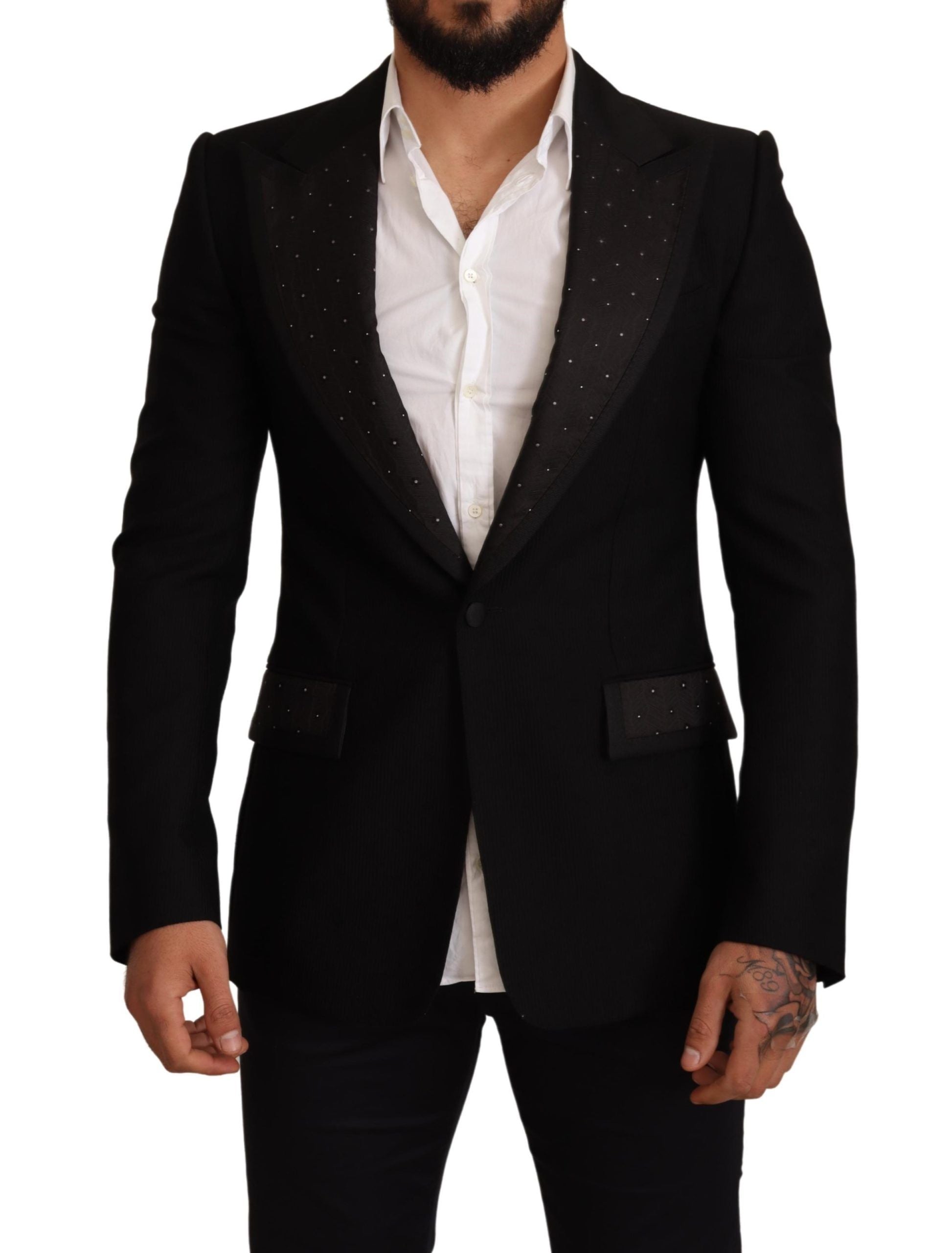 Dolce & Gabbana - Veste blazer slim en laine noire
