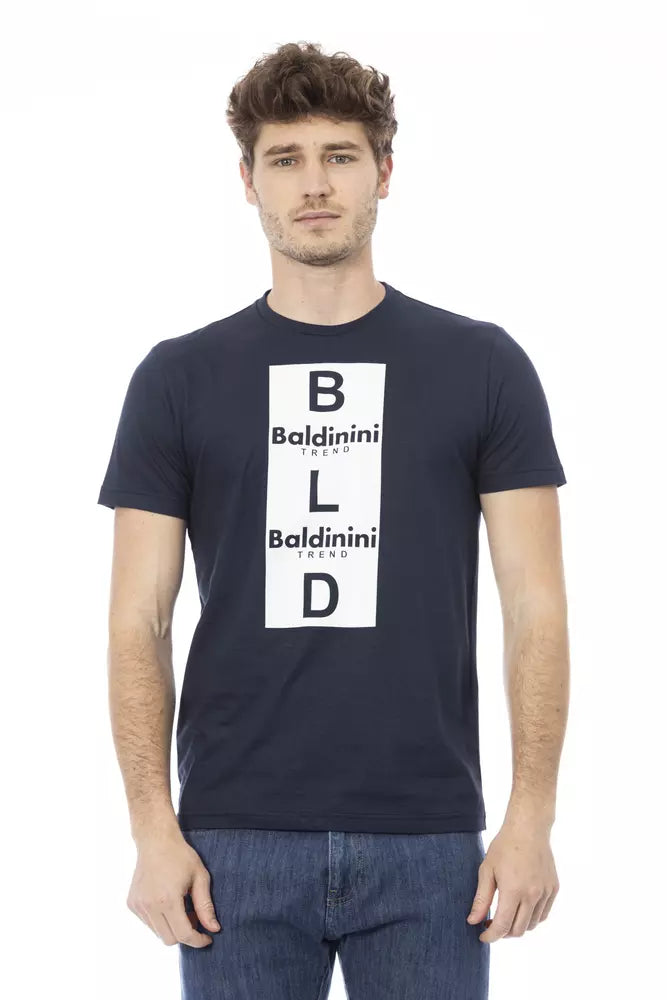 T-shirt homme en coton bleu tendance Baldinini