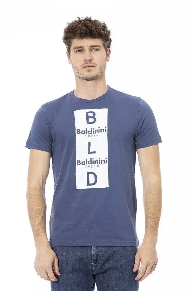 T-shirt homme en coton bleu tendance Baldinini