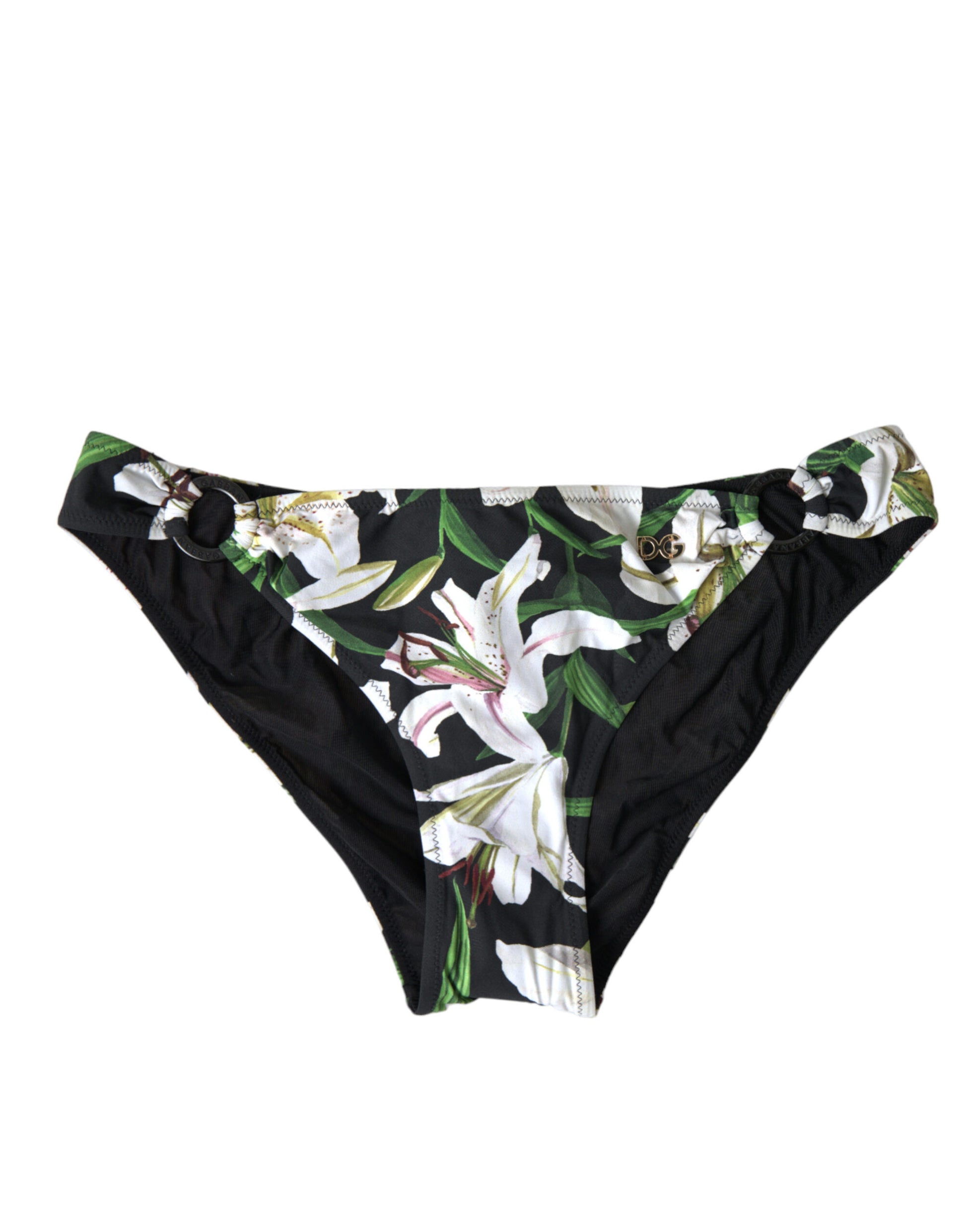 Bas de maillot de bain Dolce & Gabbana imprimé lys noir