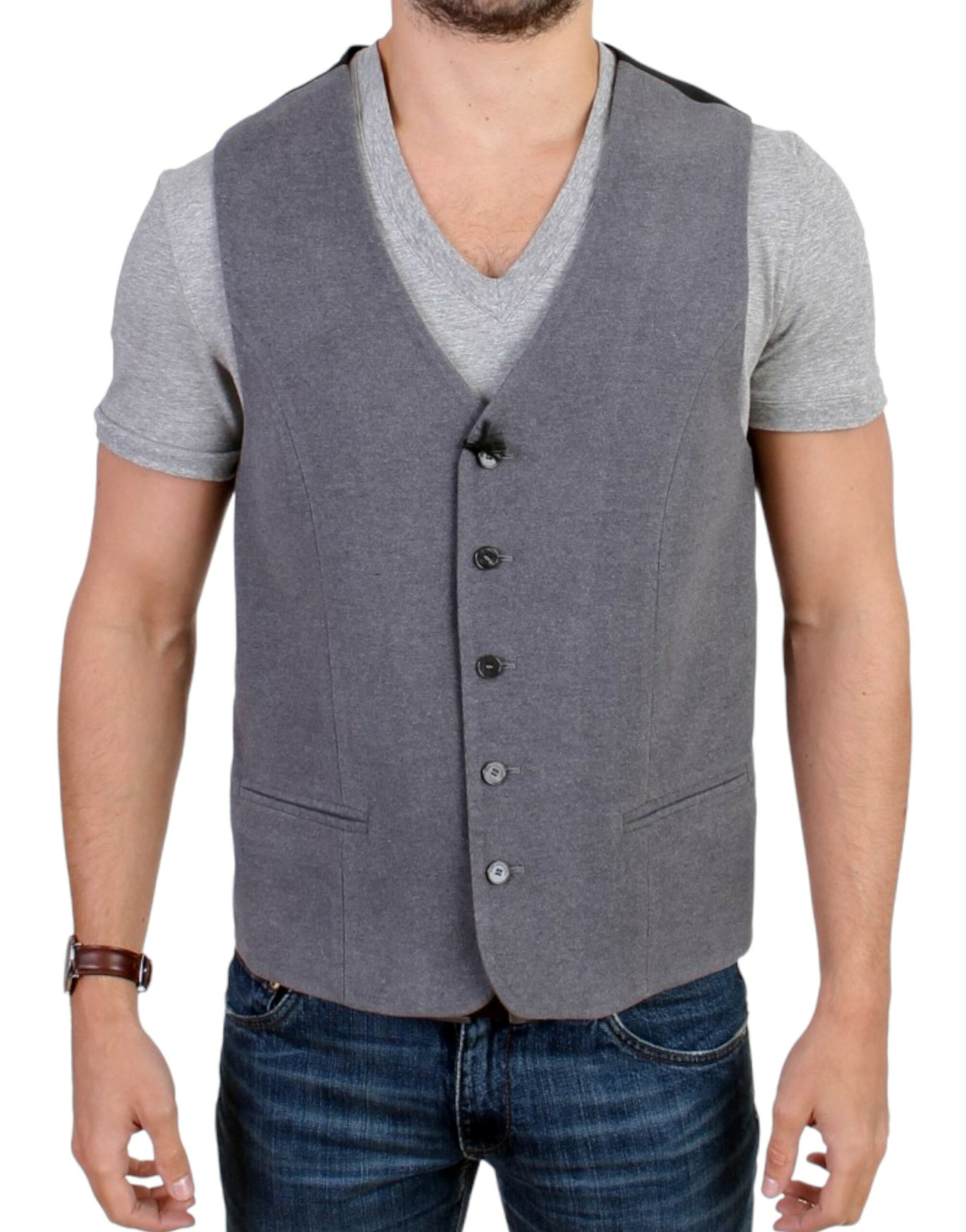 Gilet décontracté en coton mélangé gris Costume National