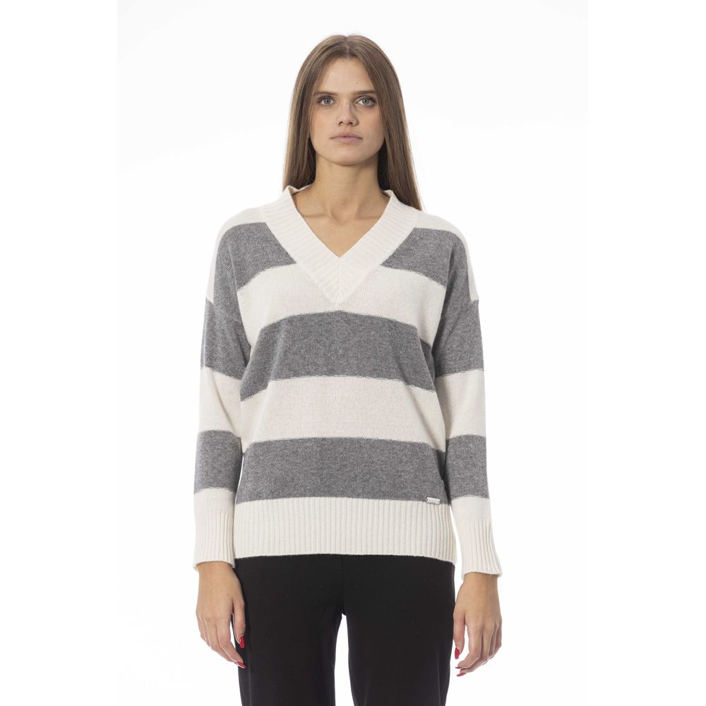 Pull en laine grise tendance Baldinini pour femme