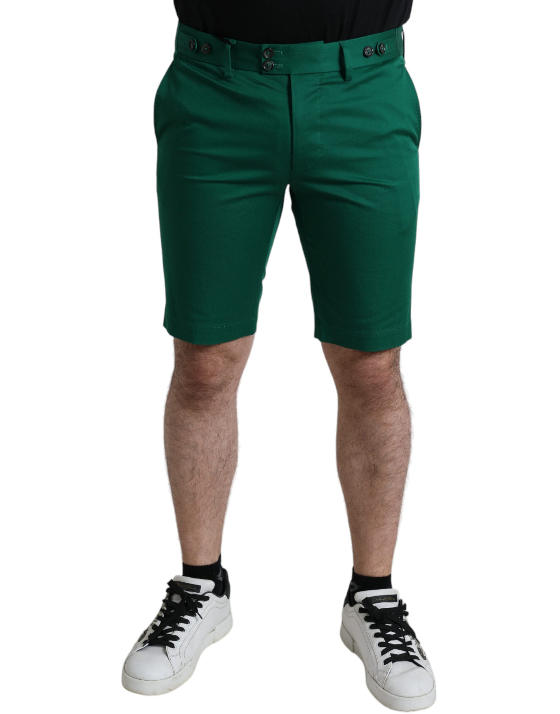 Bermuda homme en coton stretch vert foncé Dolce & Gabbana