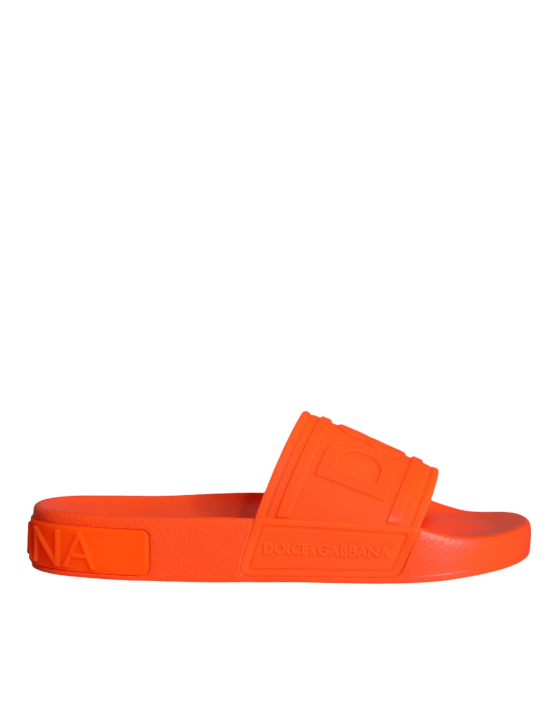 Sandales à enfiler en caoutchouc orange Dolce & Gabbana, chaussures de plage