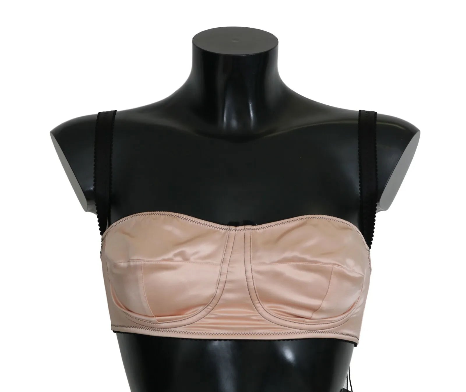 Dolce & Gabbana Soutien-gorge balconcino rose à bretelles noires
