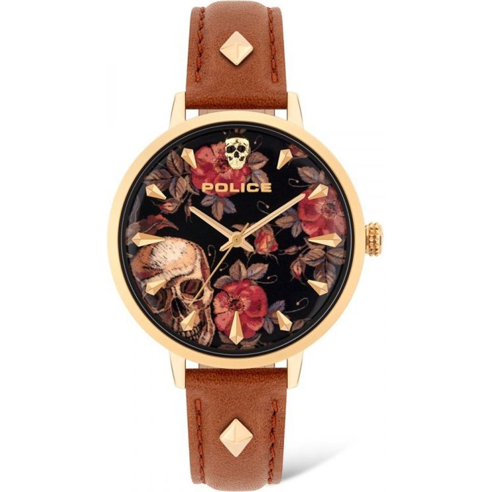 Montre Police en cuir marron