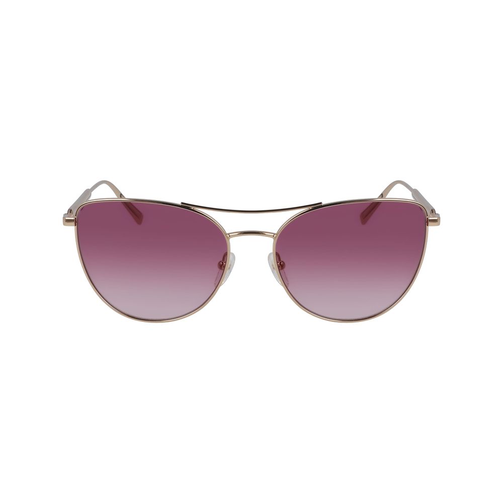 Lunettes de soleil Longchamp en métal or rose