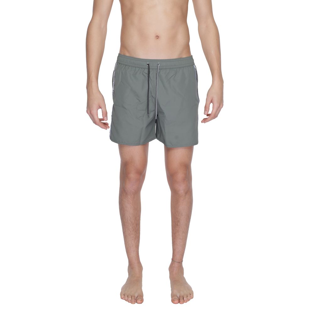 Short de bain en polyester vert Emporio Armani Underwear
