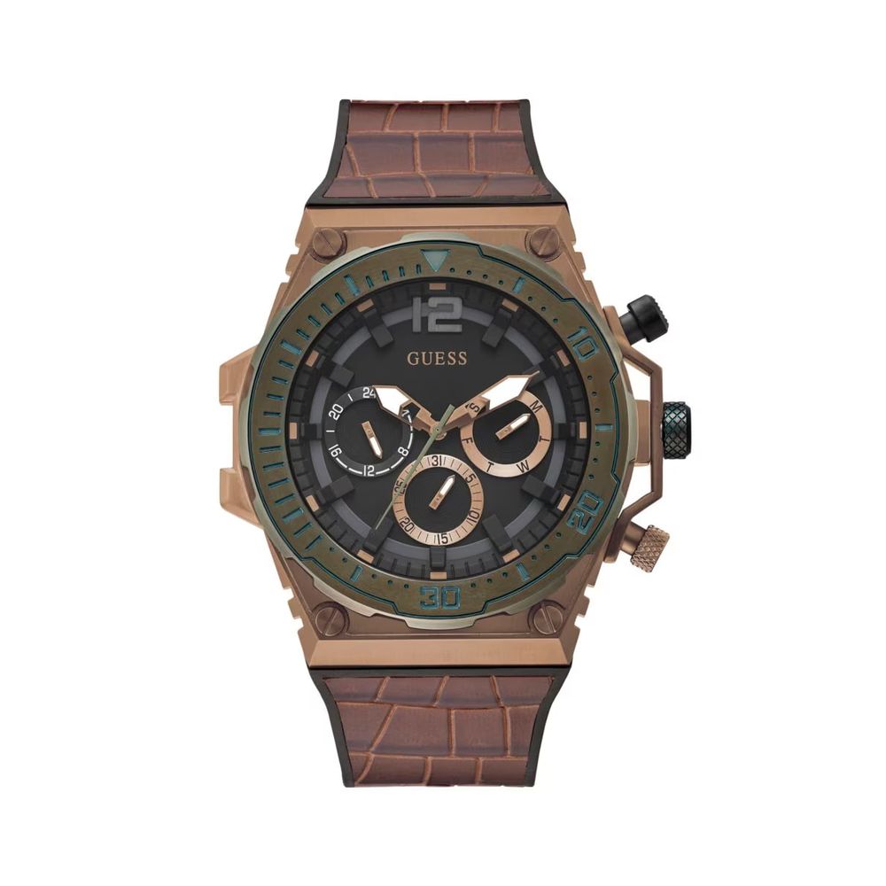 Montre synthétique marron Guess