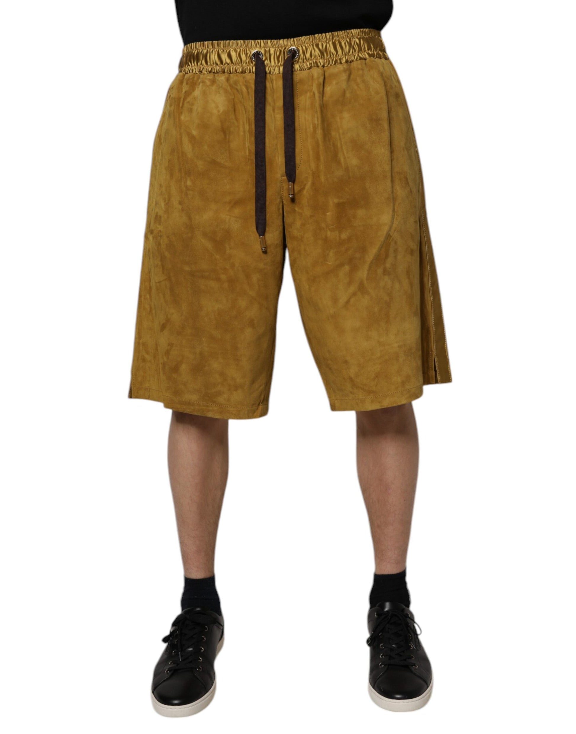 Dolce & Gabbana Bermuda en daim d'agneau marron pour homme