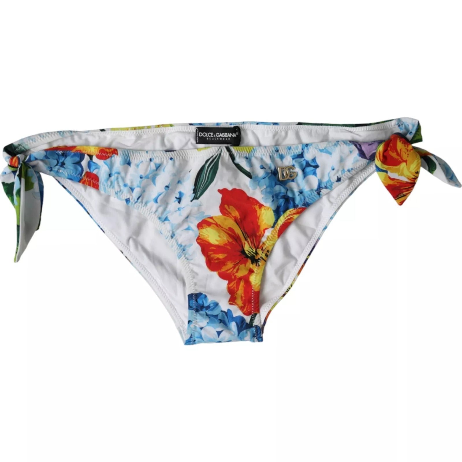 Bas de bikini à imprimé floral blanc Dolce & Gabbana