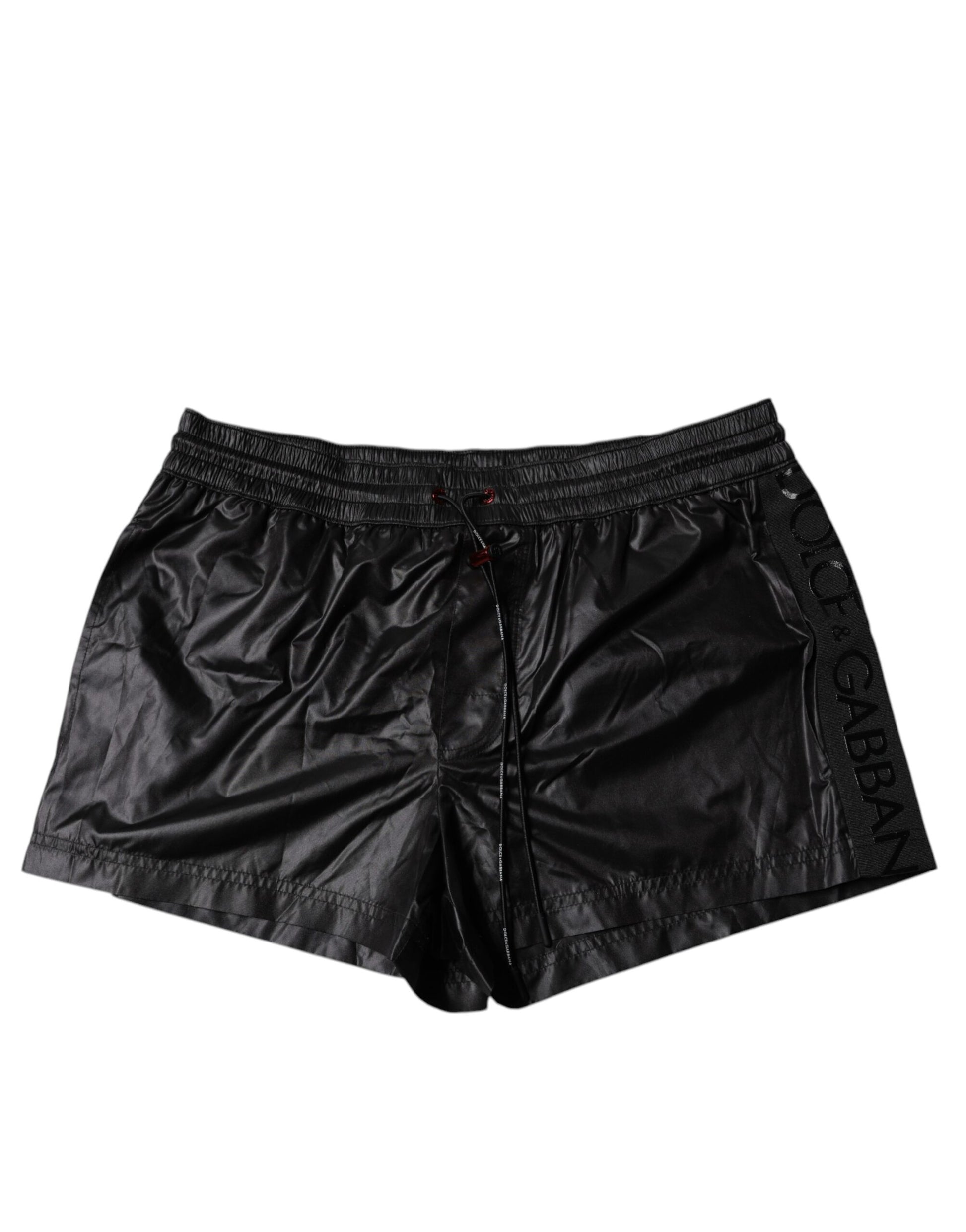 Maillot de bain short de plage en polyester noir Dolce & Gabbana