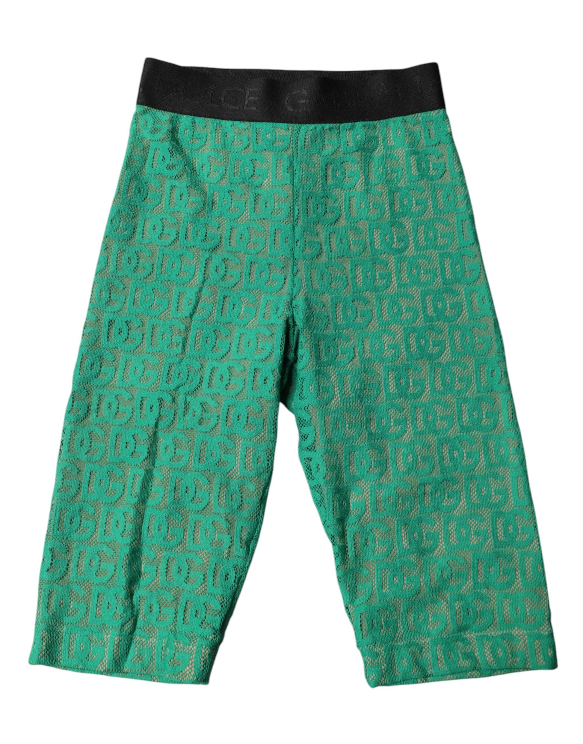 Collants courts Dolce & Gabbana à logo vert et monogramme