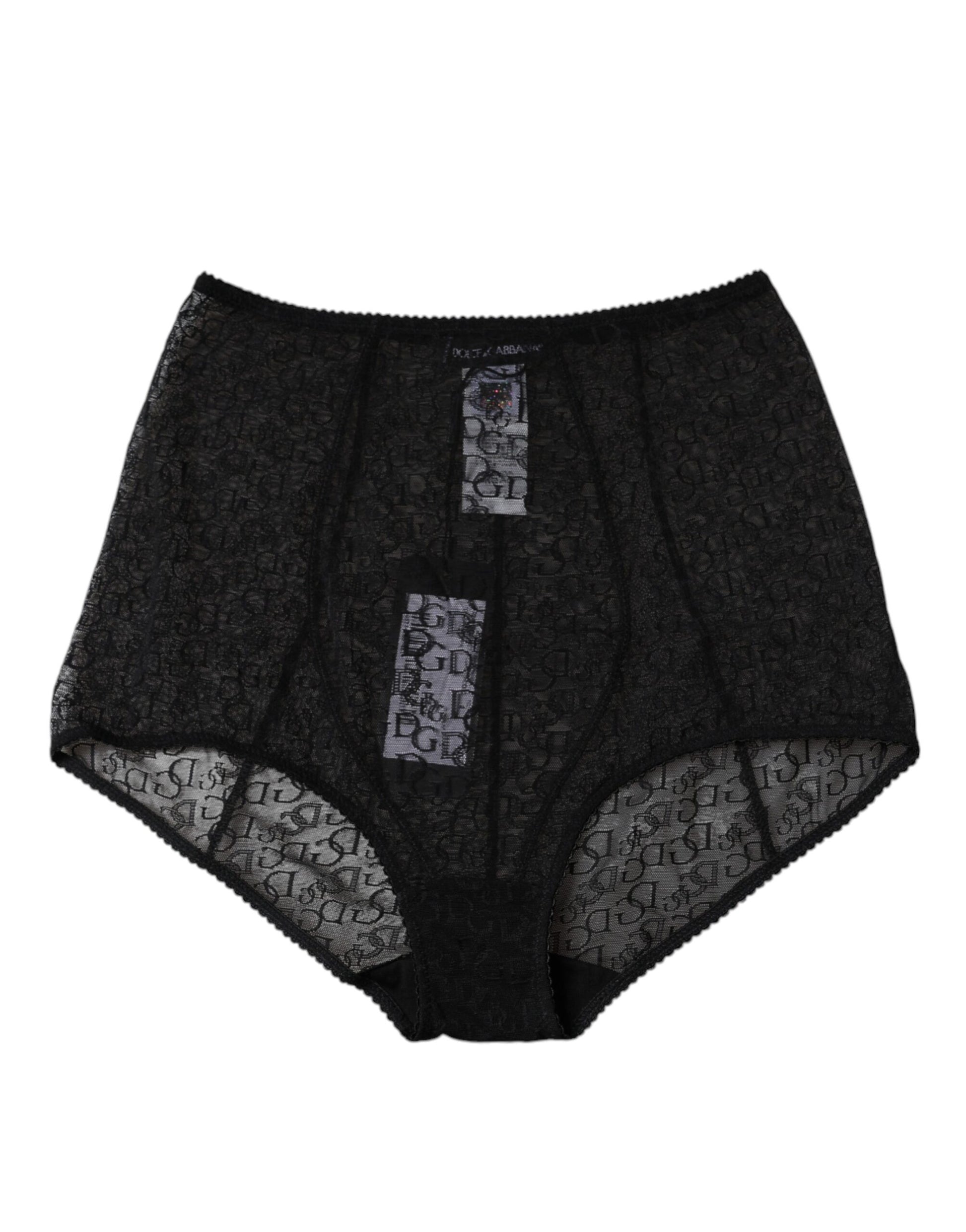 Culotte taille haute à logo noir Dolce & Gabbana