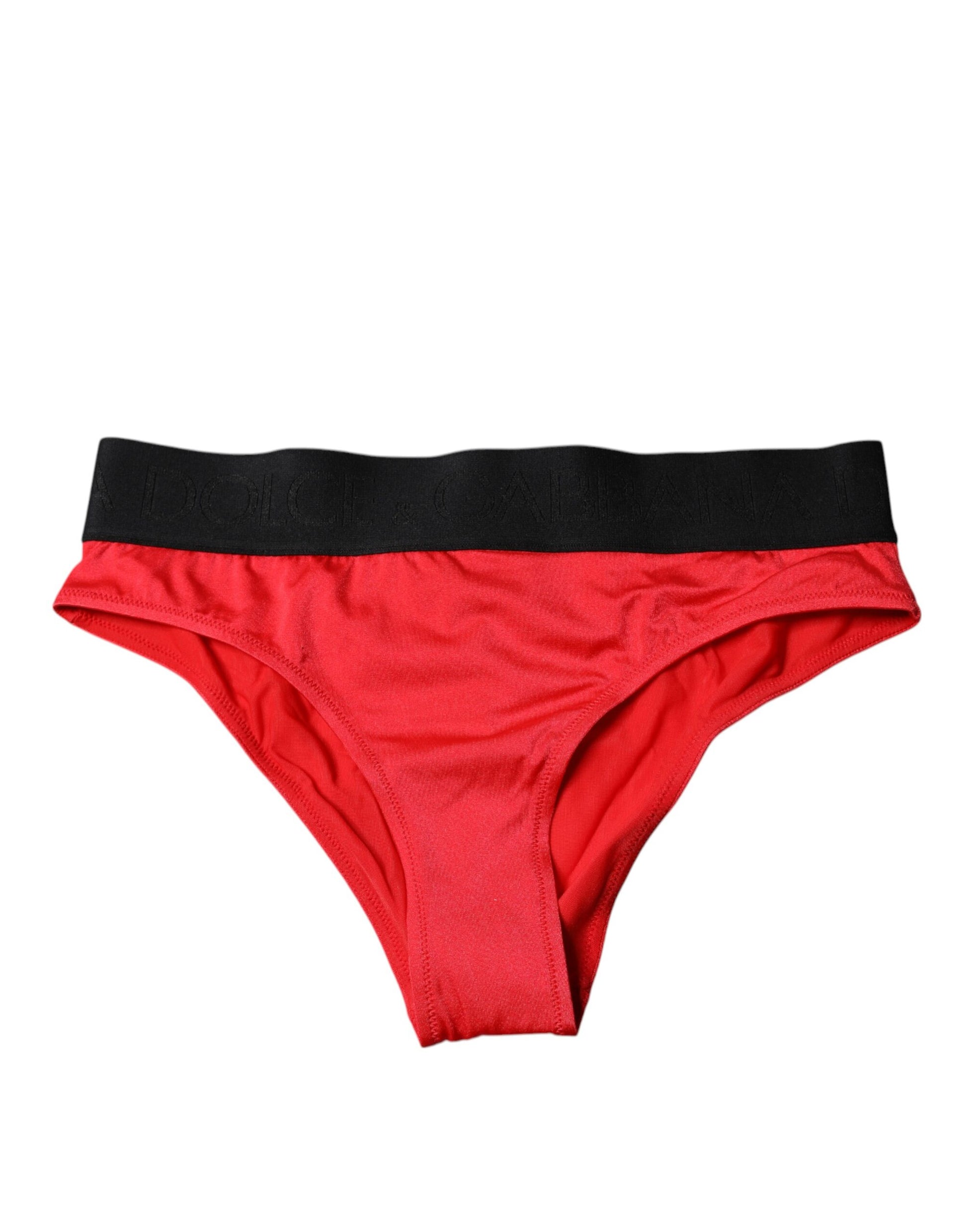 Culotte taille moyenne en nylon extensible rouge Dolce & Gabbana