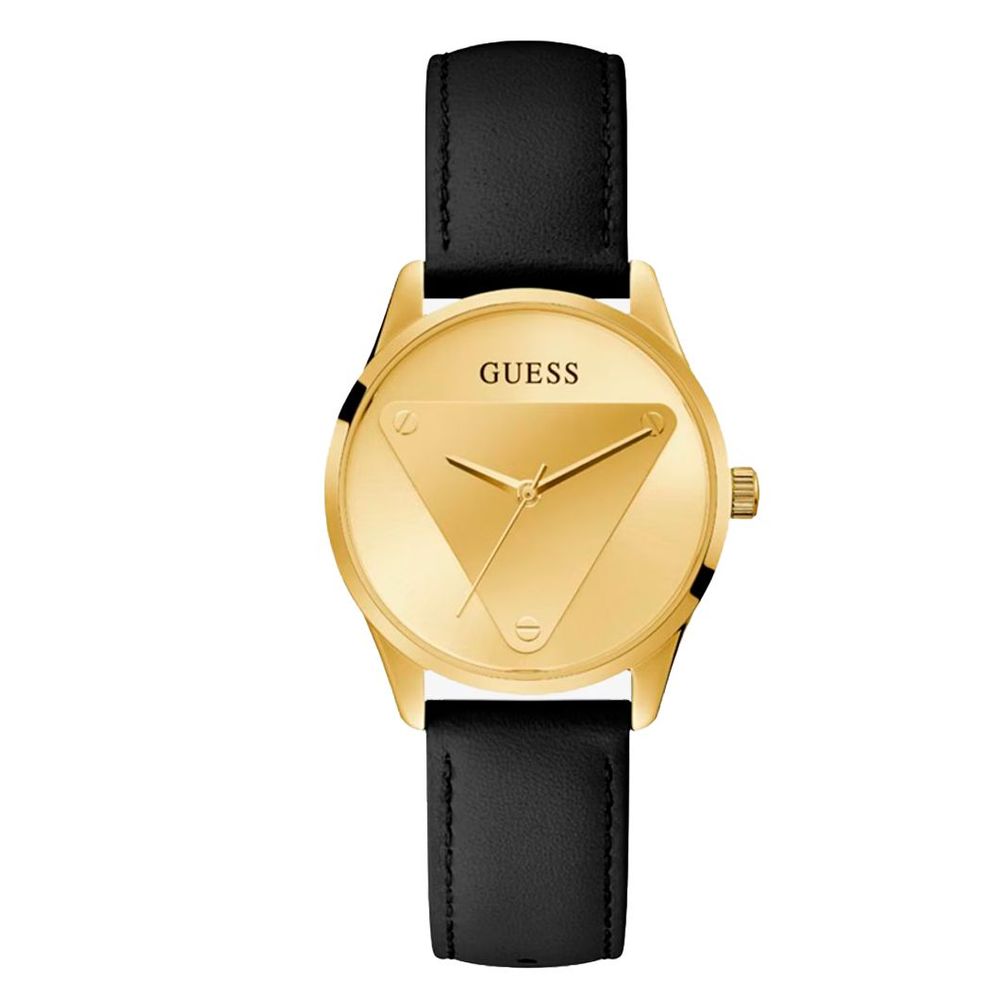 Montre Guess en cuir noir