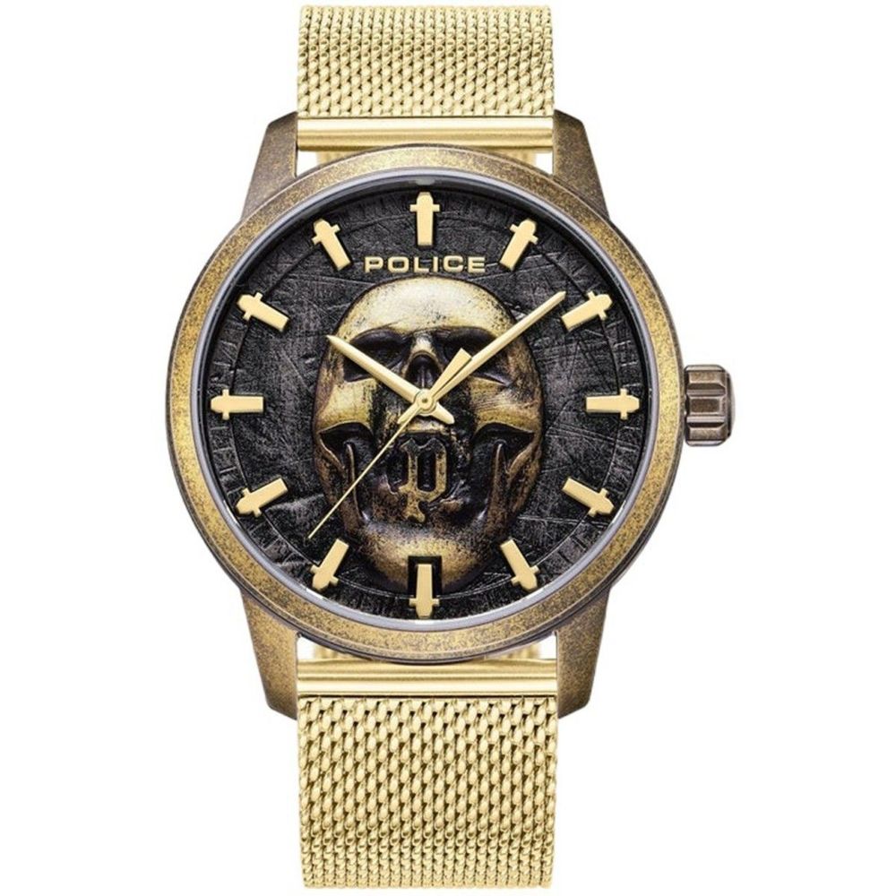 Montre Police en acier inoxydable doré