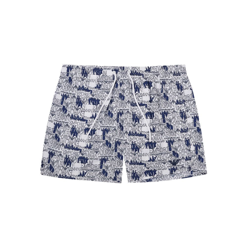 Short de bain élégant en polyester blanc Emporio Armani