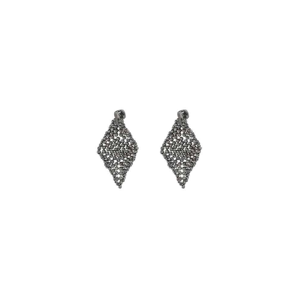 Boucles d'oreilles en argent facetté Brunello Cucinelli