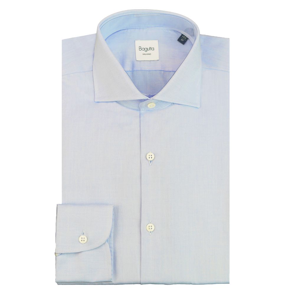 Chemise homme en coton bleu clair Bagutta