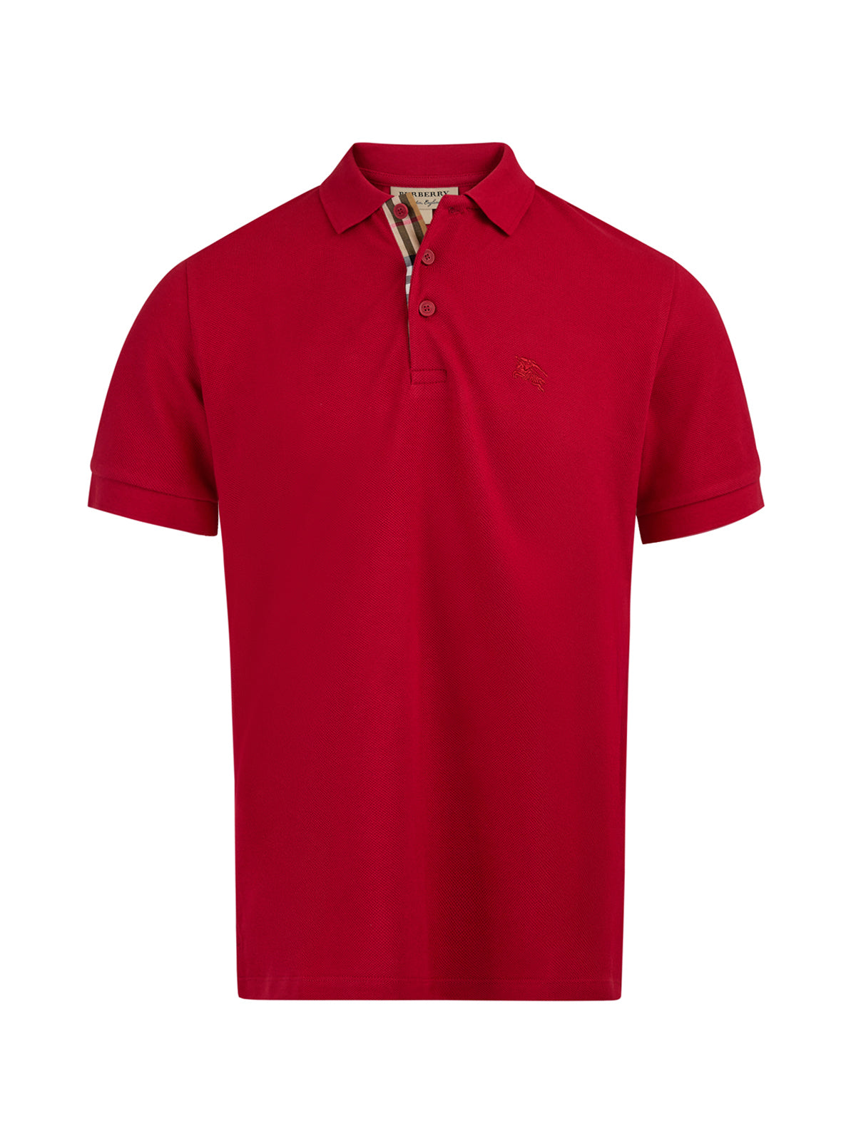 Polo Burberry en coton rouge à col