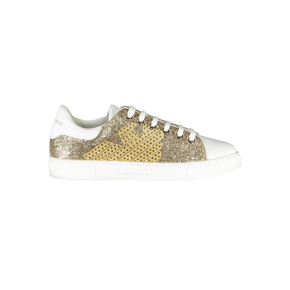 Baskets Emporio Armani en polyester doré pour femme