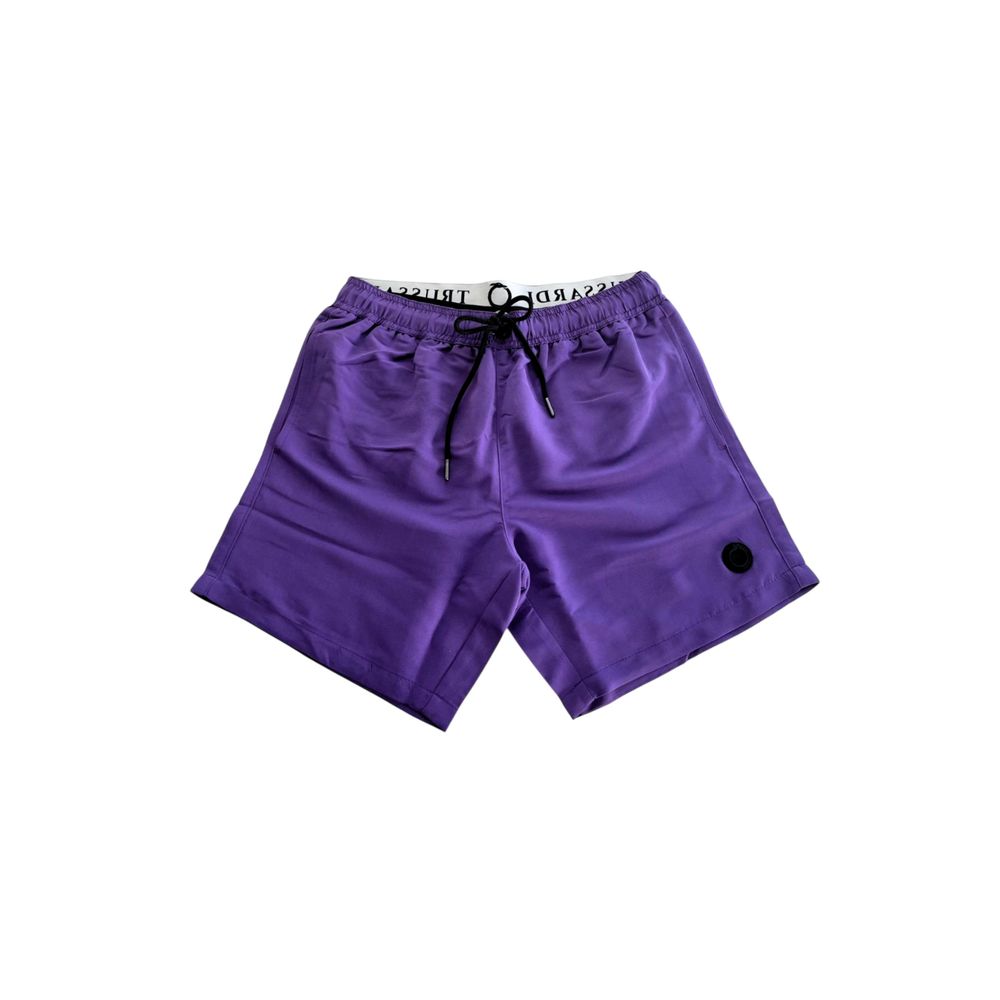 Short de bain homme Trussardi Beachwear en polyester violet