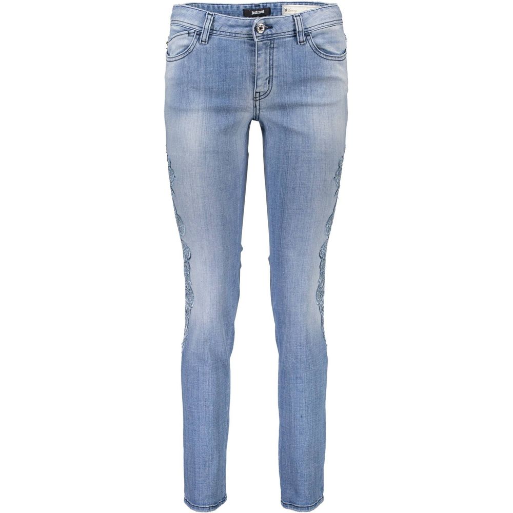 Jean femme Just Cavalli en coton bleu clair