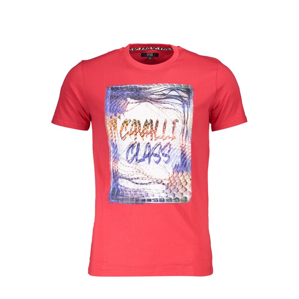 T-shirt Cavalli Class en coton rouge pour homme