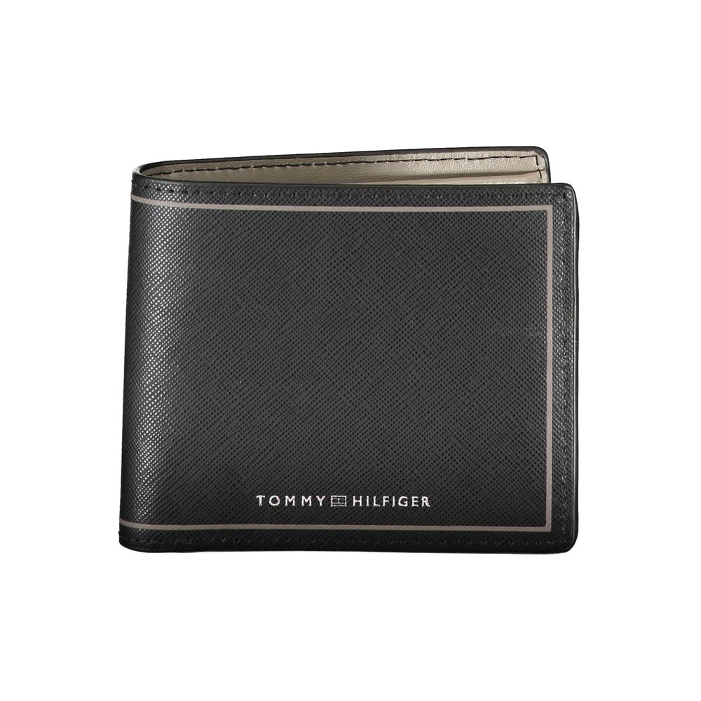 Portefeuille en cuir noir Tommy Hilfiger