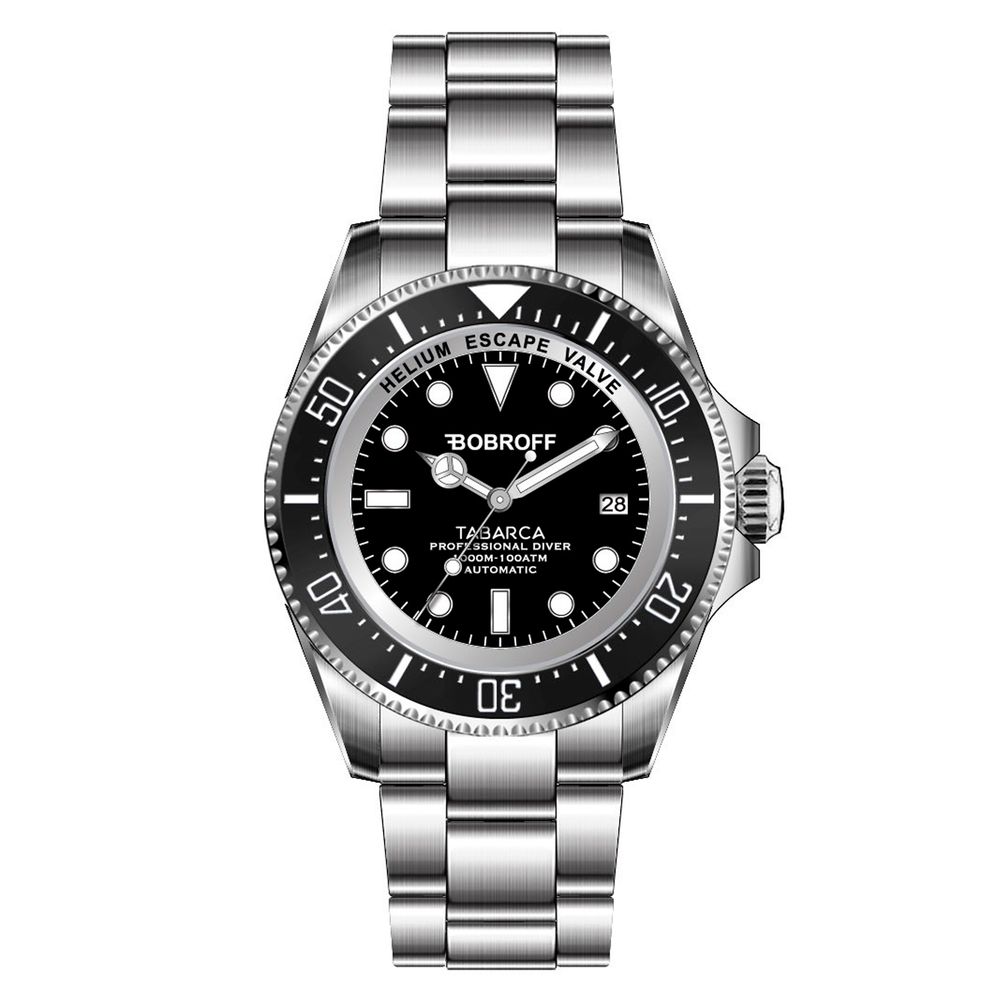 Montre Bobroff en acier inoxydable gris