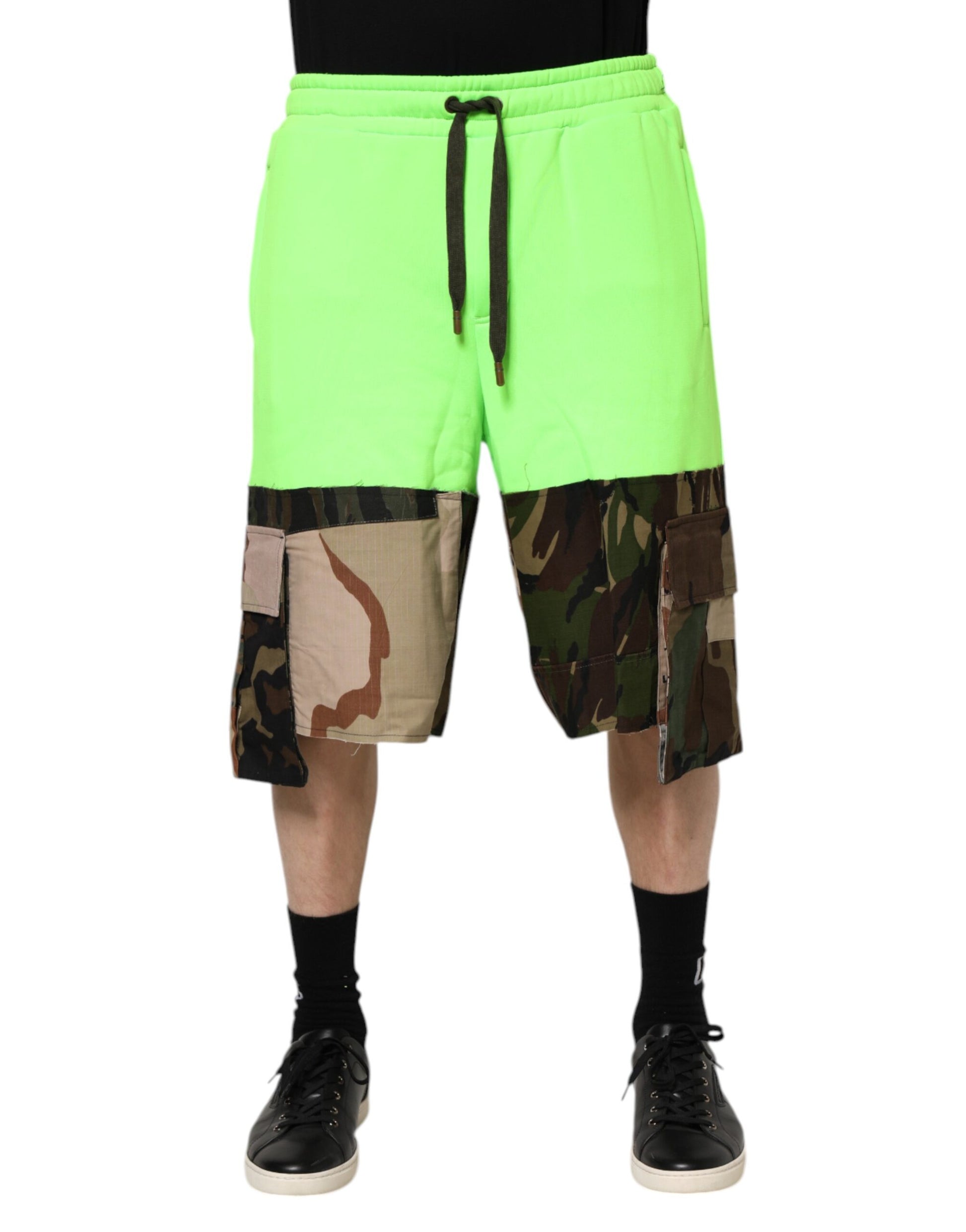 Bermuda cargo patchwork vert Dolce & Gabbana pour homme