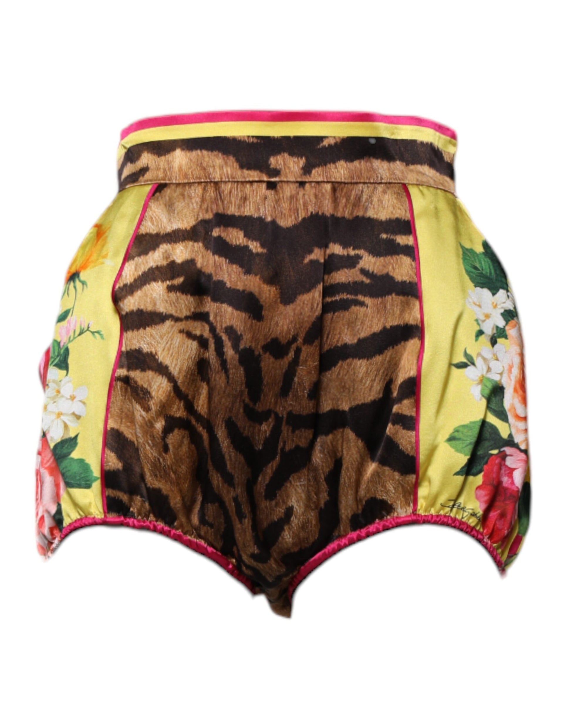 Short taille haute à fleurs multicolores Dolce & Gabbana