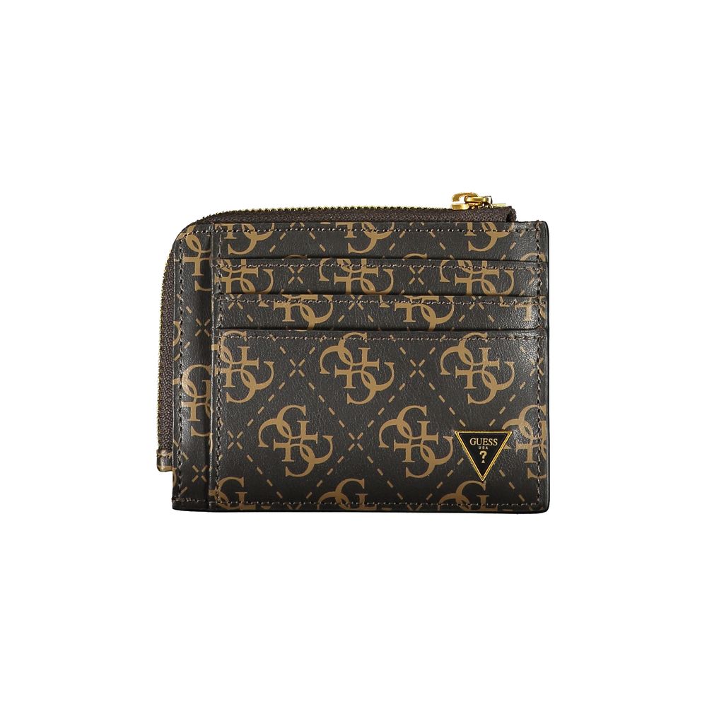 Portefeuille Guess Jeans en cuir marron