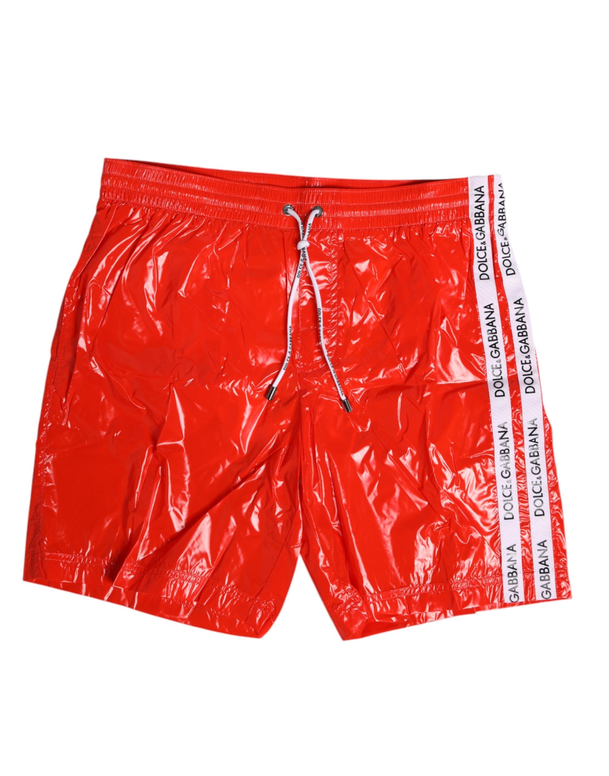 Maillots de bain Dolce & Gabbana en nylon rouge avec cordon de serrage