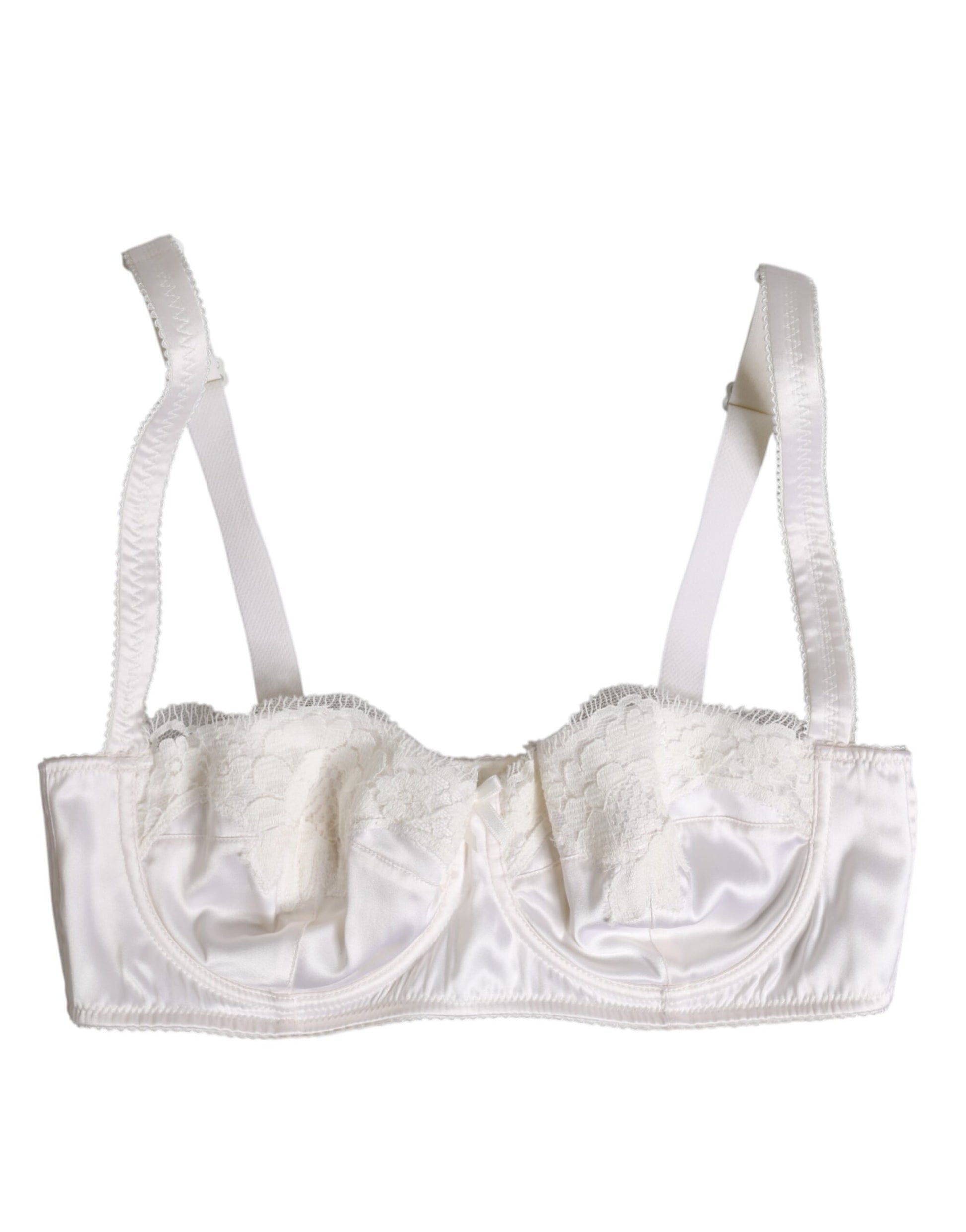 Soutien-gorge balconnet à armatures en soie blanche Dolce & Gabbana