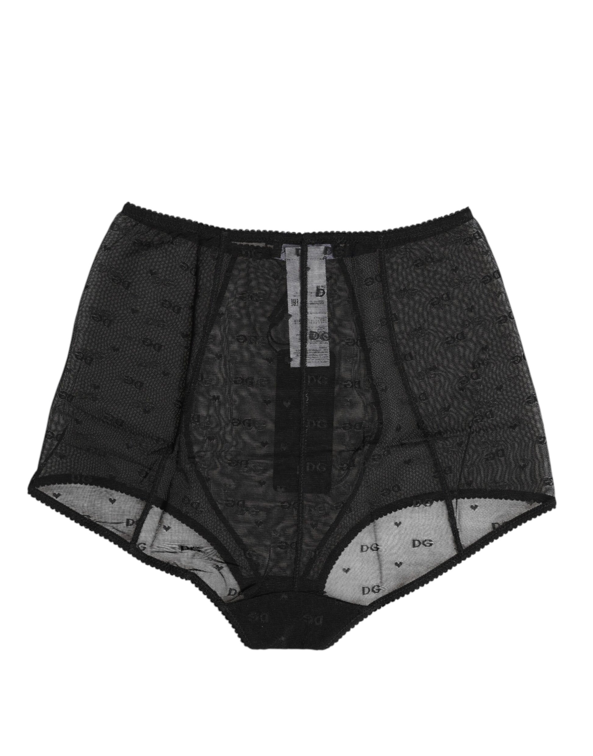 Culotte taille haute à logo noir Dolce & Gabbana