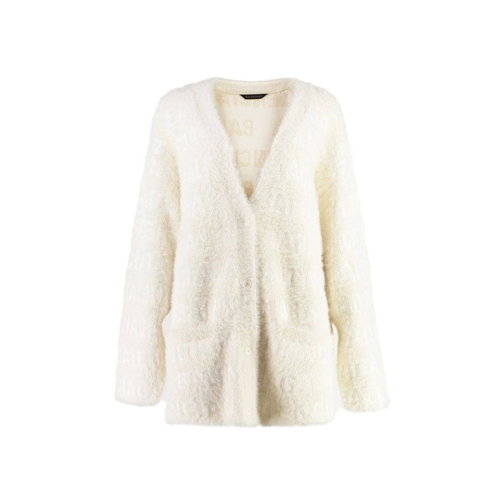 Cardigan jacquard en laine mélangée Balenciaga