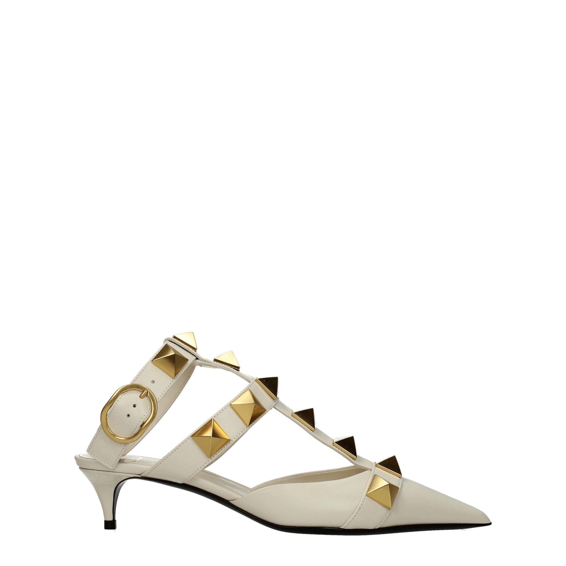 Sandales à talons aiguilles en cuir beige Valentino Garavani
