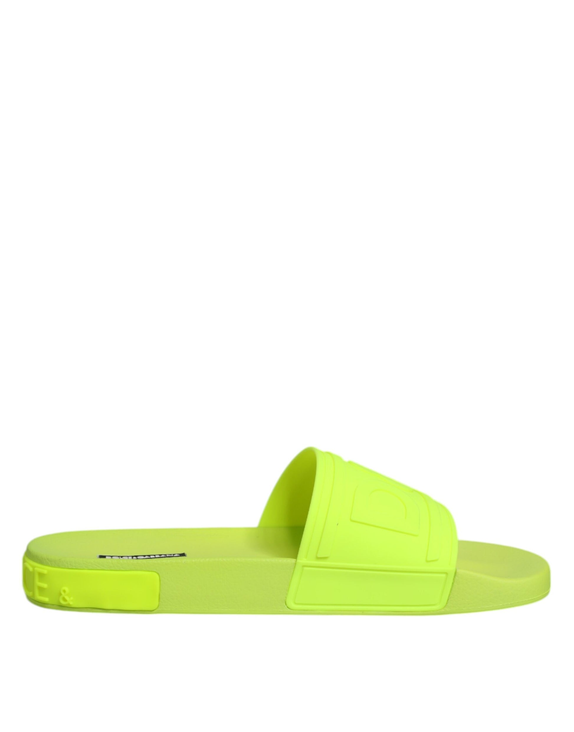 Sandales à enfiler en caoutchouc vert Dolce & Gabbana, chaussures de plage