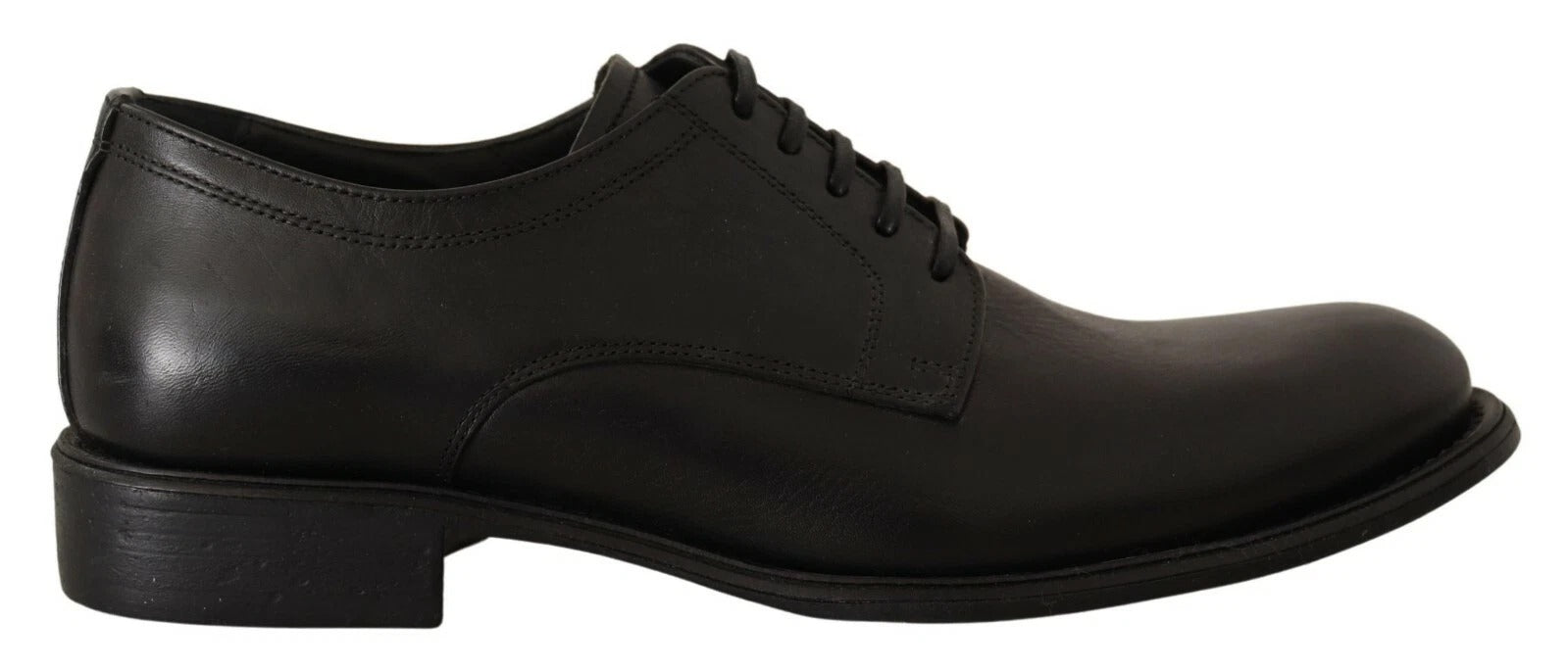 Chaussures Derby habillées en cuir noir à lacets Dolce & Gabbana pour homme